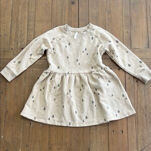 Rylee + Cru tree print raglan long sleeve dress Dress girls 2-3 years beige